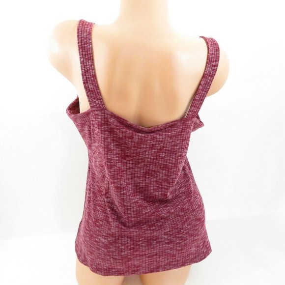 Bobeau Knit Tank Top Square Neck Red White Marled - Picture 5 of 10